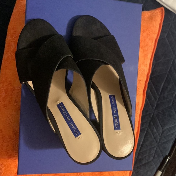 Stuart Weizman black heals worn once in box - Picture 2 of 14